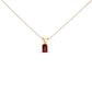 14K White Gold 6x4MM Emerald Cut Purple Amethyst Solitaire Pendant Necklace