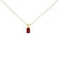 14K White Gold 6x4MM Emerald Cut Purple Amethyst Solitaire Pendant Necklace