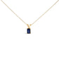 14K White Gold 6x4MM Emerald Cut Purple Amethyst Solitaire Pendant Necklace