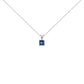 14K White Gold 5x5 MM Square Shaped Purple Amethyst Solitaire Pendant Necklace