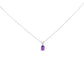14K White Gold 6x4MM Oval Shaped Purple Amethyst Solitaire Pendant Necklace