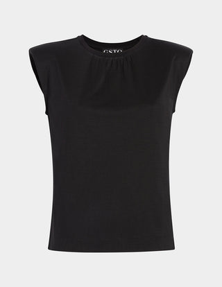 Padded-Shoulder T-Shirt