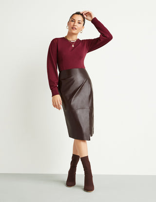 Blouson-Sleeve Bodysuit Merlot [DO NOT USE]