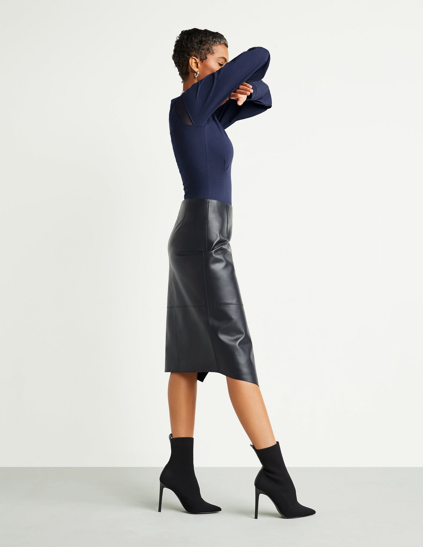 Leather Wrap Skirt Midnight [DO NOT USE]