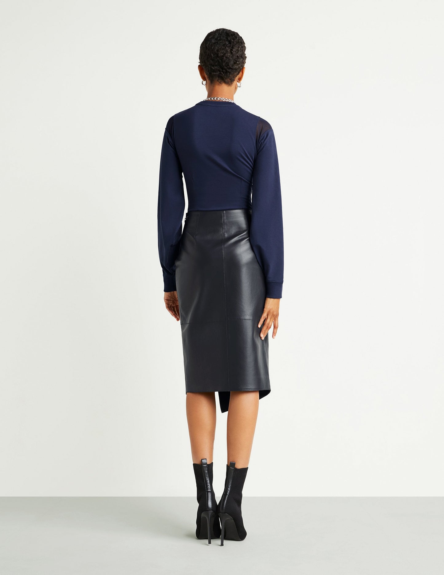 Leather Wrap Skirt Midnight [DO NOT USE]