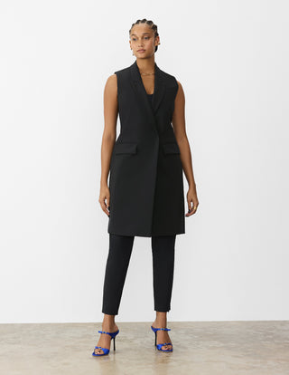 Black sleeveless blazer