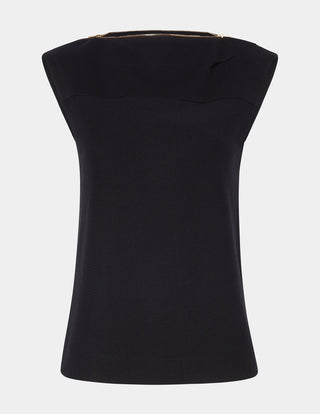 Asymmetric Zip Neck Top