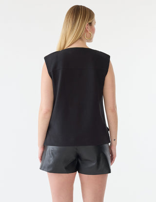 Asymmetric Zip Neck Top