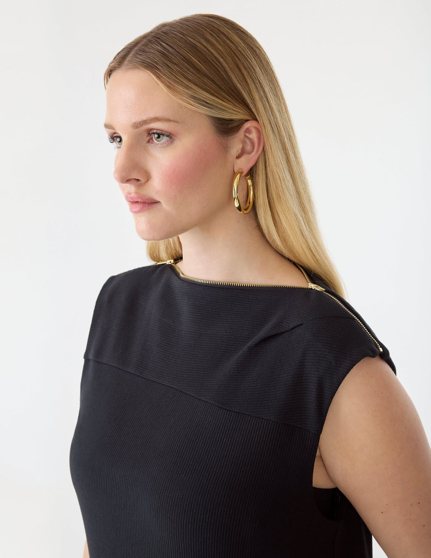 Asymmetric Zip Neck Top