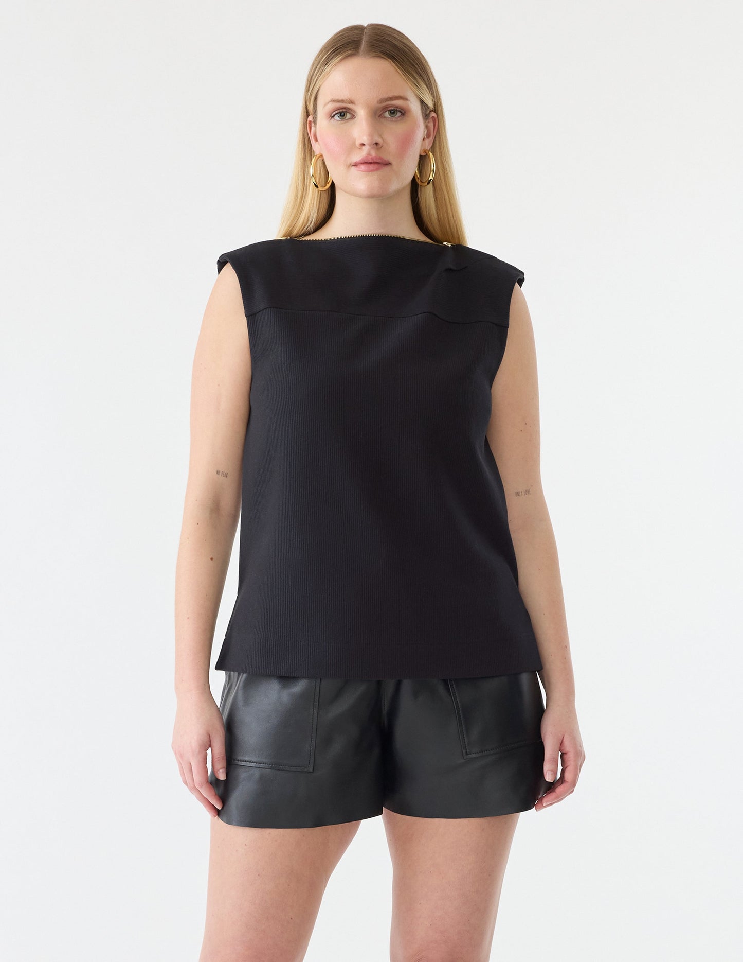 Asymmetric Zip Neck Top