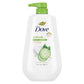 Dove Beauty Refresh Body Wash Pump Cucumber & Green Tea 24hr Lotion-Soft Skin 30.6 fl oz - Imperfect Container