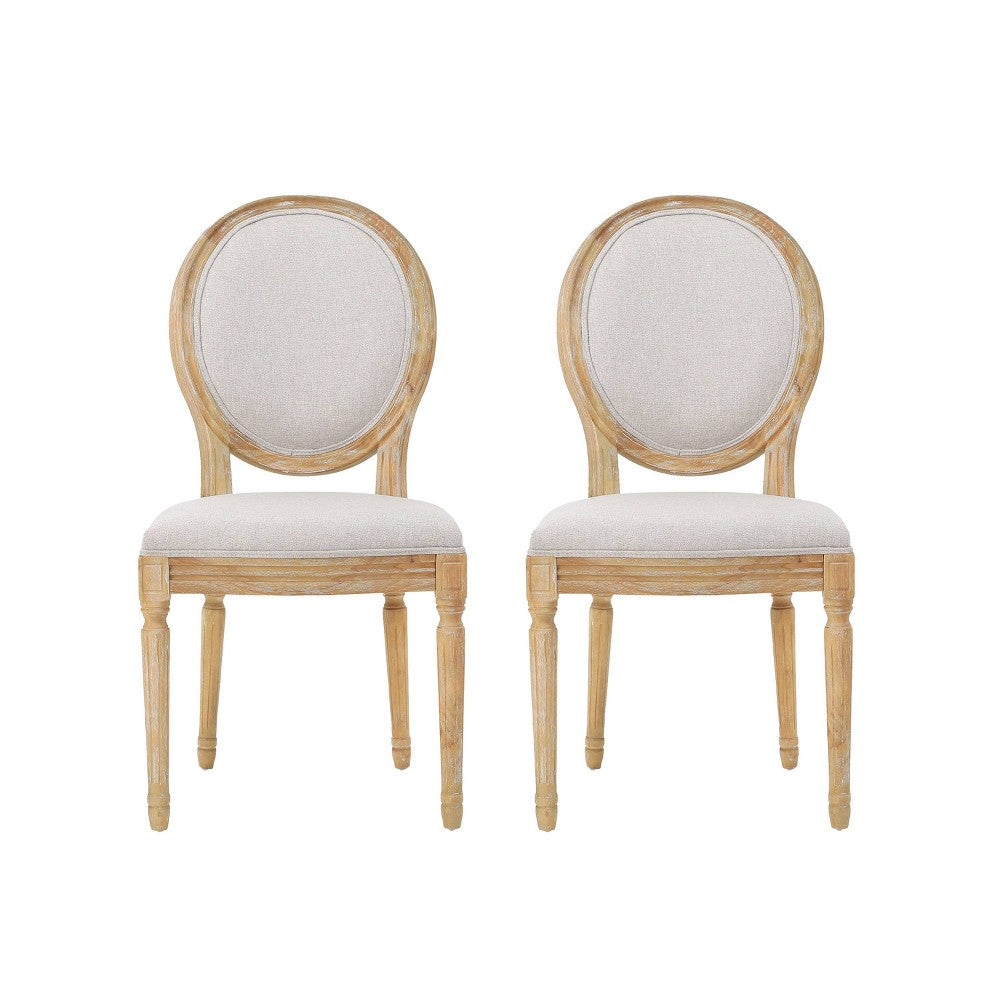 Set of 2 Phinnaeus Dining Chair Beige  Christopher Knight Home