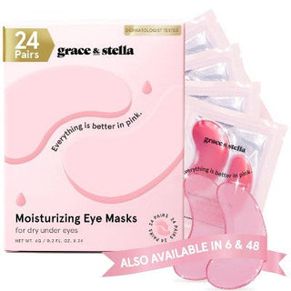 Grace & Stella Moisturizing Under Eye Mask Pink 24 Pairs - New