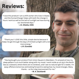 SAD UV-Free Light Headset with Earbuds - Portable for SAD, Energy, Mood, Sleep, and Jet Lag.