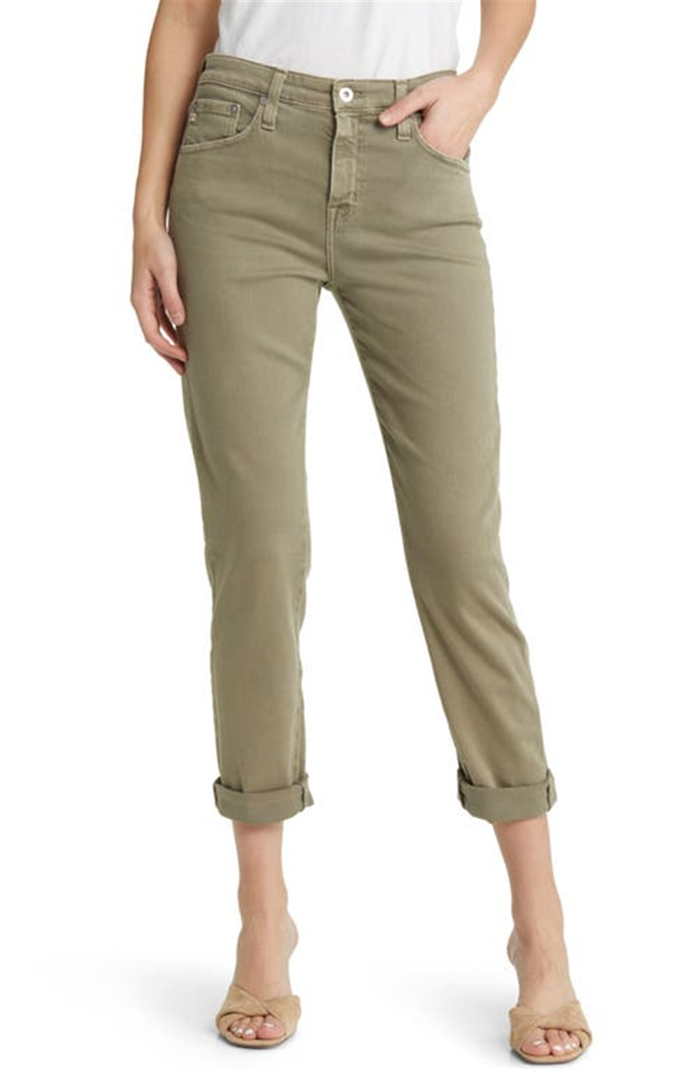 AG Slouchy Ankle Slim Ex-Boyfriend Jeans Dried Rosemary