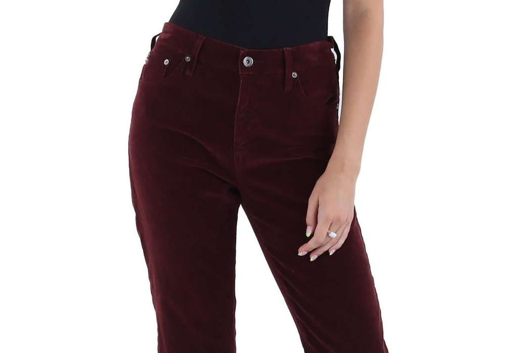 AG Jeans Mari High-Waist Slim Straight Leg Jeans Brown