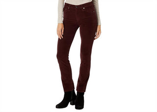 AG Jeans Mari High-Waist Slim Straight Leg Jeans Brown