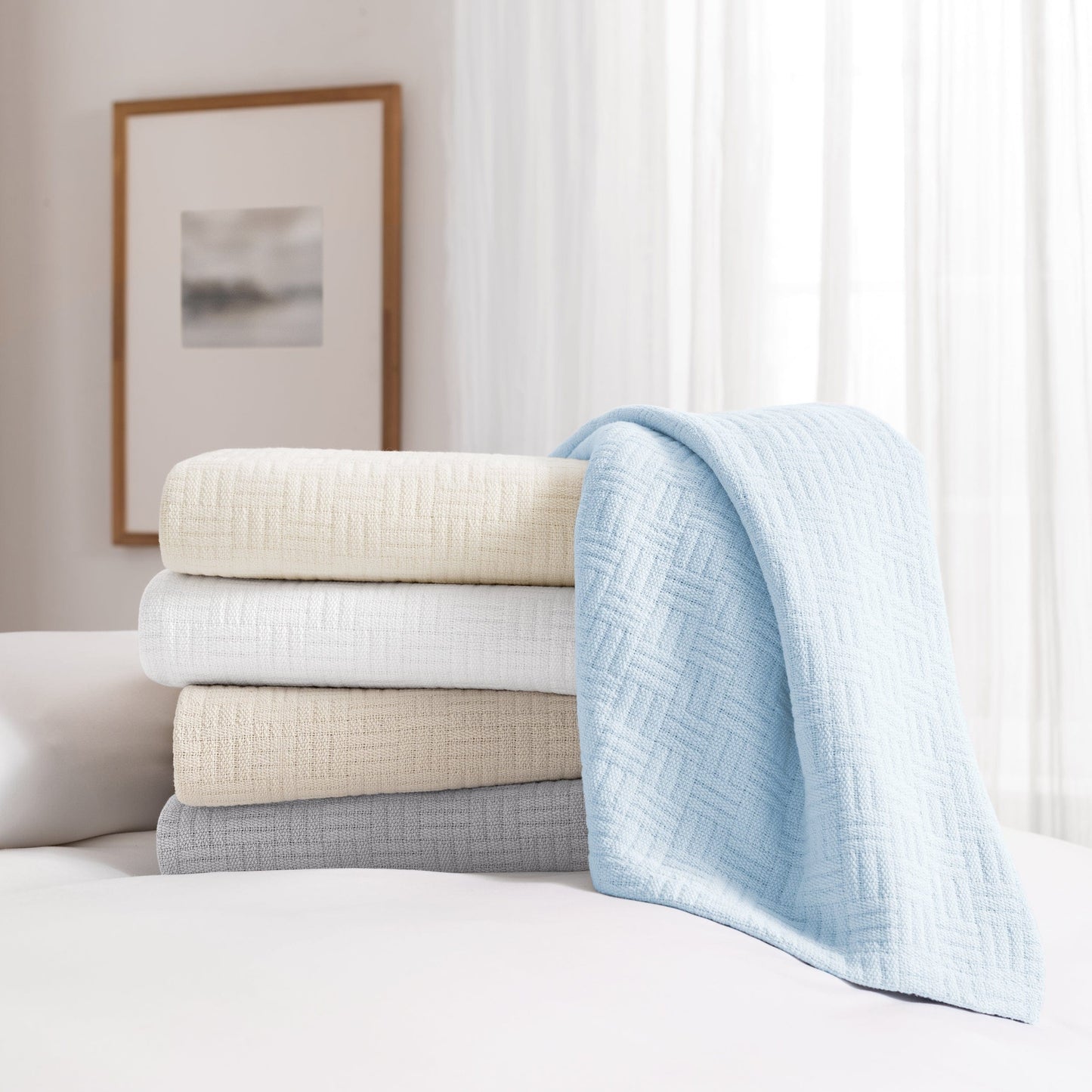 Host  Home Basketweave Cotton Blanket