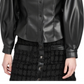 En Saison Faux Leather Button Front Shirt