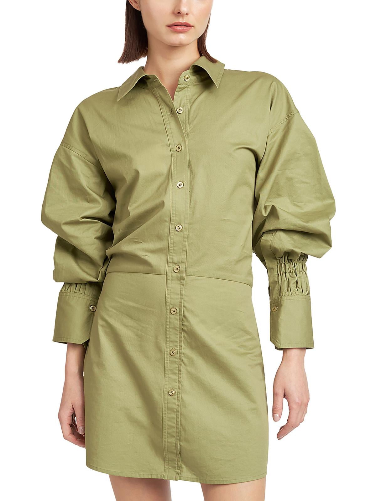 En Saison Cotton Shirt Dress Green Size S