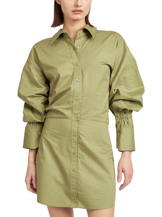 En Saison Cotton Shirt Dress Green Size S