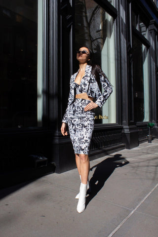 Amour Geometric Pencil Skirt – Stylish Women’s Fitted Skirt