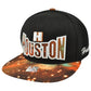 Houston H Town City Black Galactic Sublimated Galaxy Flat Bill Snapback Hat Cap