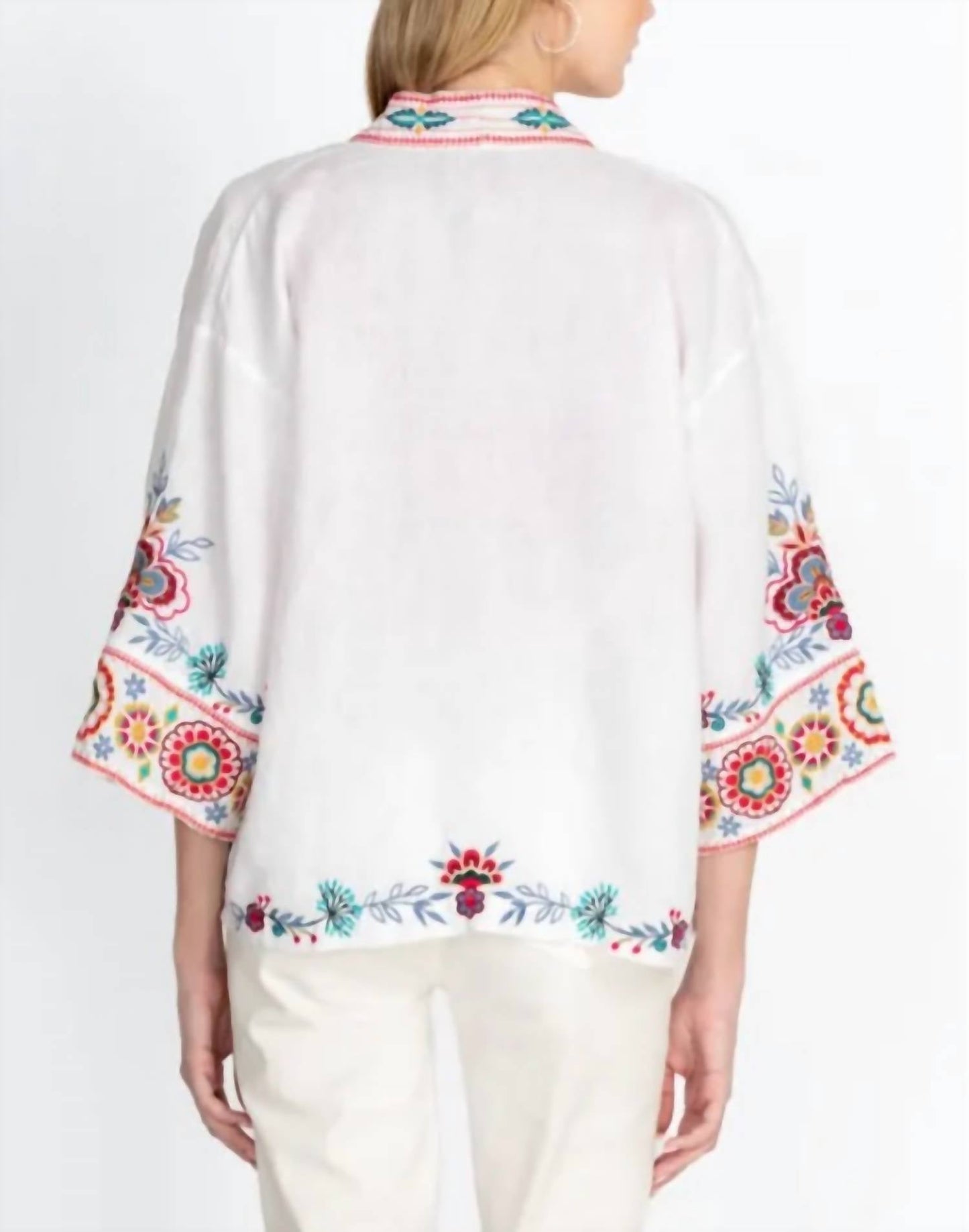 Johnny Was - SICILIA CROPPED LINEN KIMONO