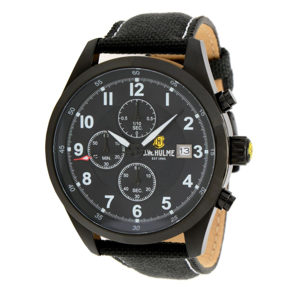 J.W. Hulme 44mm Quartz Chronograph Nylon Strap Watch