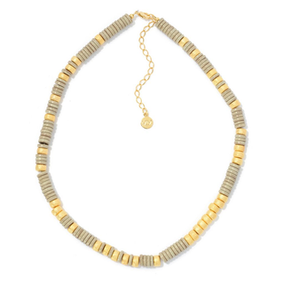 MAYAMAR "Anion" & Drum Bead 15" Choker Necklace w/ 2.75" Extender