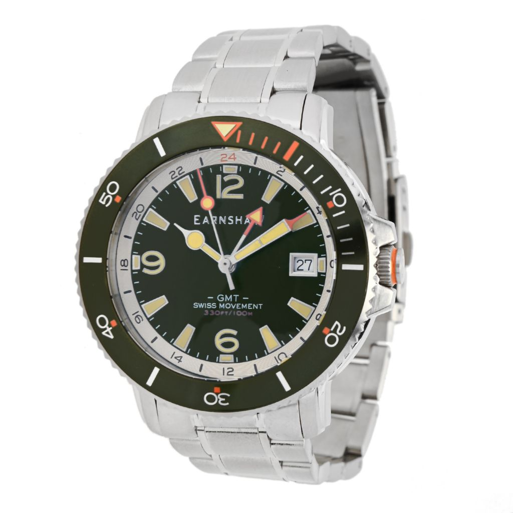 Thomas Earnshaw 42mm Admiral Swiss Quartz GMT Stainless Steel