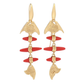 Bello Italiano 18K Gold Plated Coral Fish 2.5" Drop Earrings