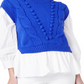 English Factory Cobalt Blue Cable Knit Vest Top Cobalt Blue