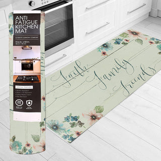 20" x 55" Chic Anti-Fatigue Memory Foam Kitchen Runner Mat (Faith Family Friends)