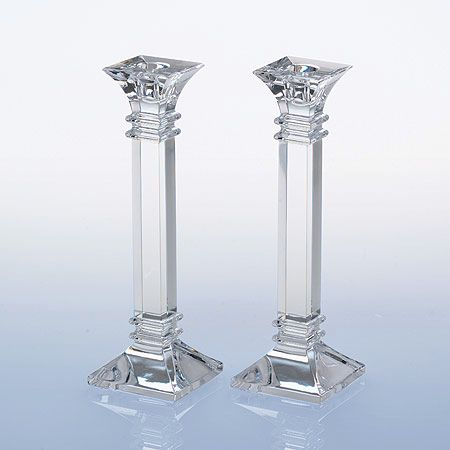 Marquis by Waterford Treviso Set of Two 10" Crystal Candle Holders