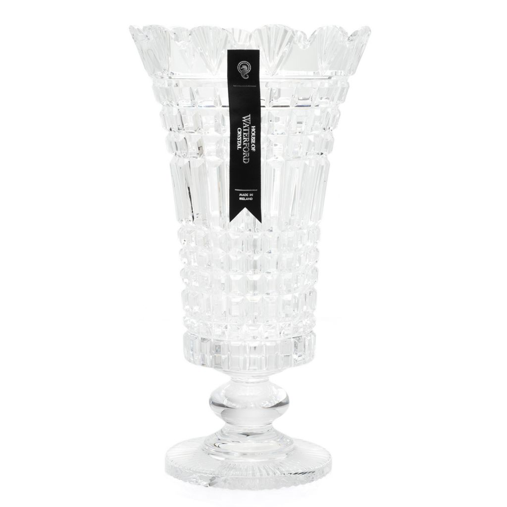 House of Waterford Grange Manor 13.5" Handmade Crystal Footed Vase