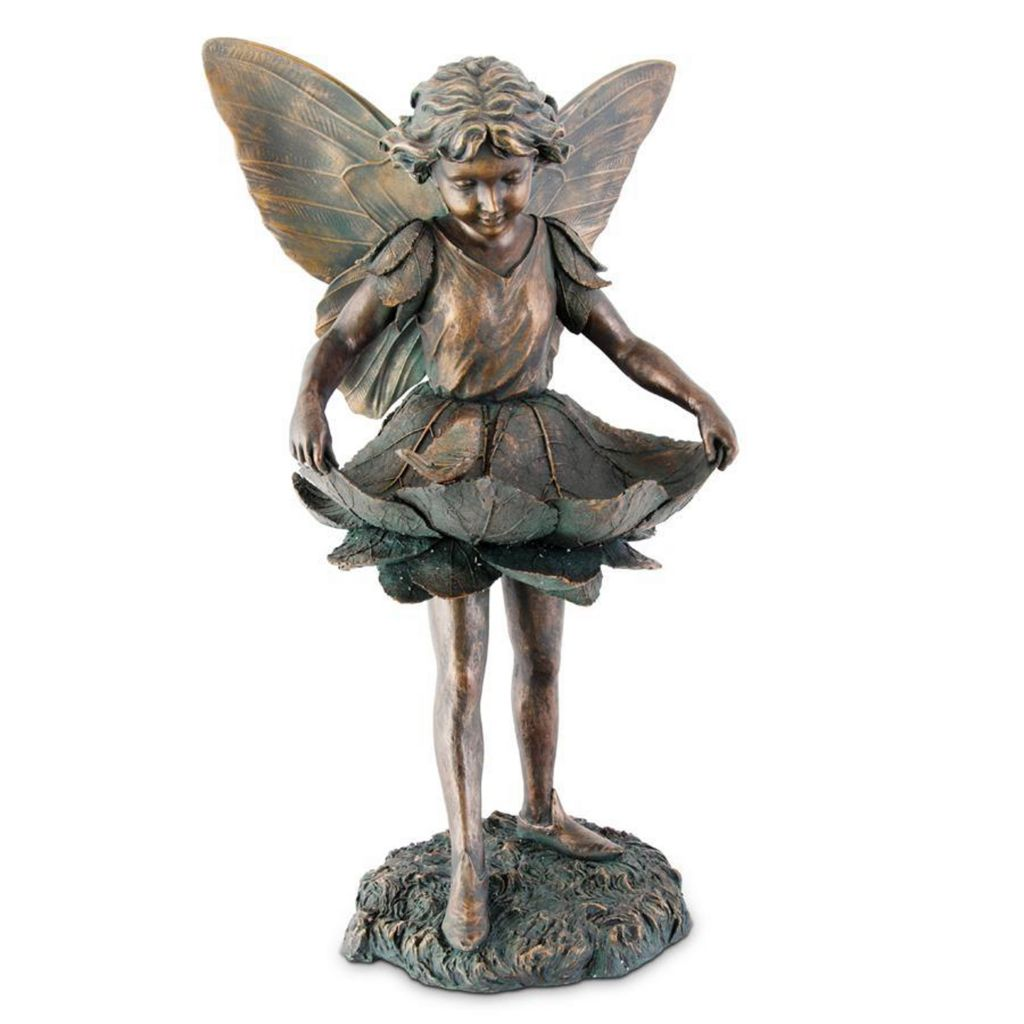 At Home w Jorge Parez 305 Patina Green Fairy Bird Bath
