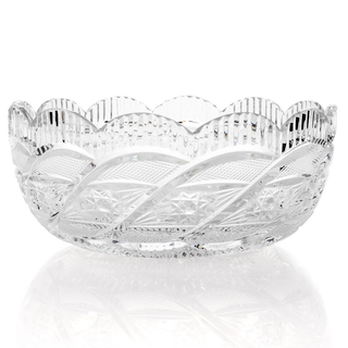 House of Waterford 8" Handmade Diamond, Upright & Wedge Cut Bowl