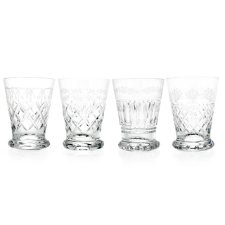 Waterford Crystal Heritage Set of 4 (6 oz) Mixed Pattern Tumblers
