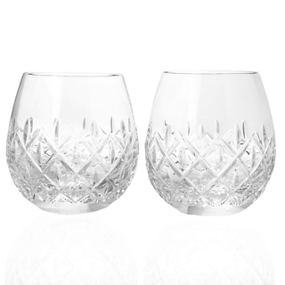Waterford Crystal Astor Set of 2 14 oz Stemless Wine Glasses