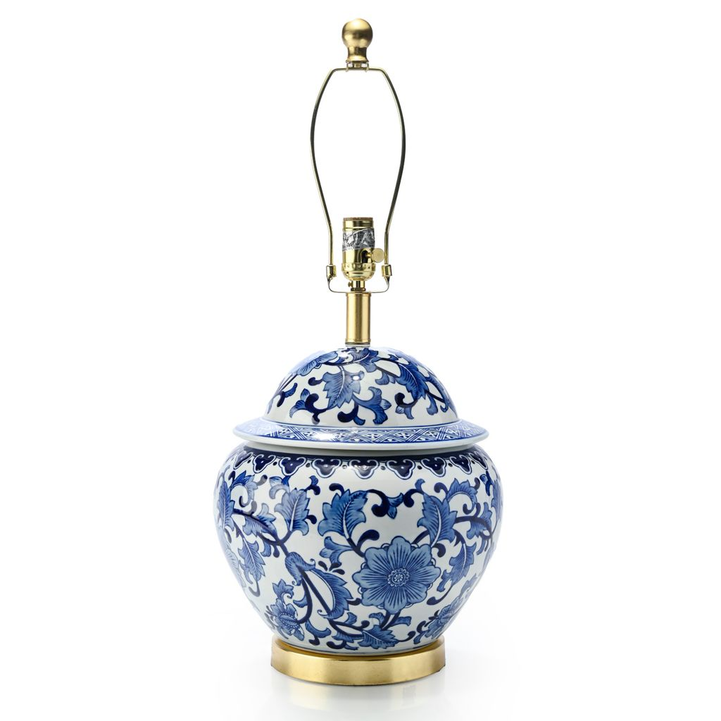 At Home w/ Jorge Perez 26" Ceramic Chinoiserie Lamp Base