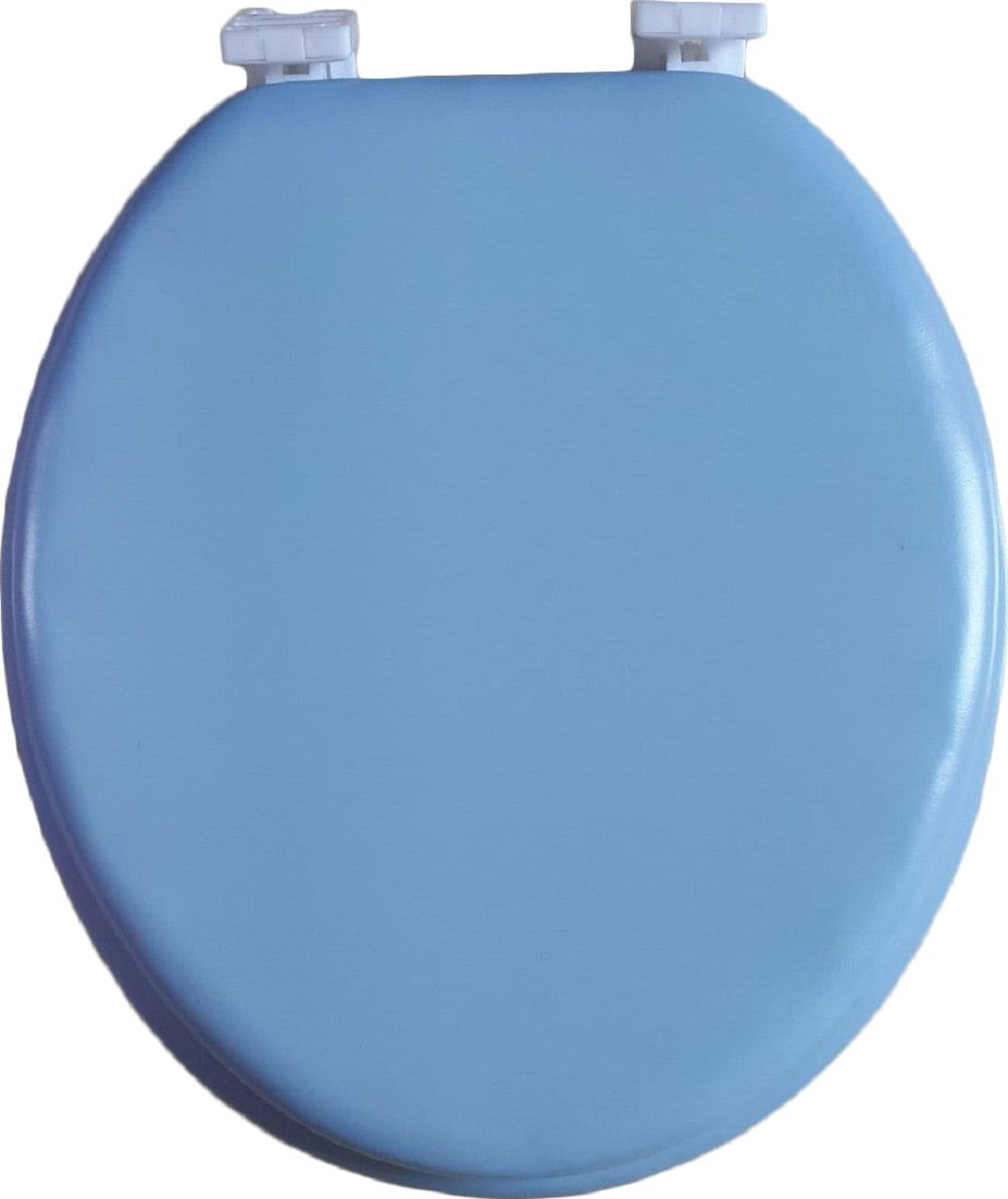 J&V Textiles Soft Round Toilet Seat With Easy Clean & Change Hinge, Padded