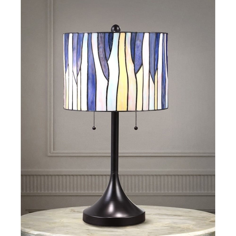 Barossa 25inch Tiffanystyle Table Lamp  BluePurple