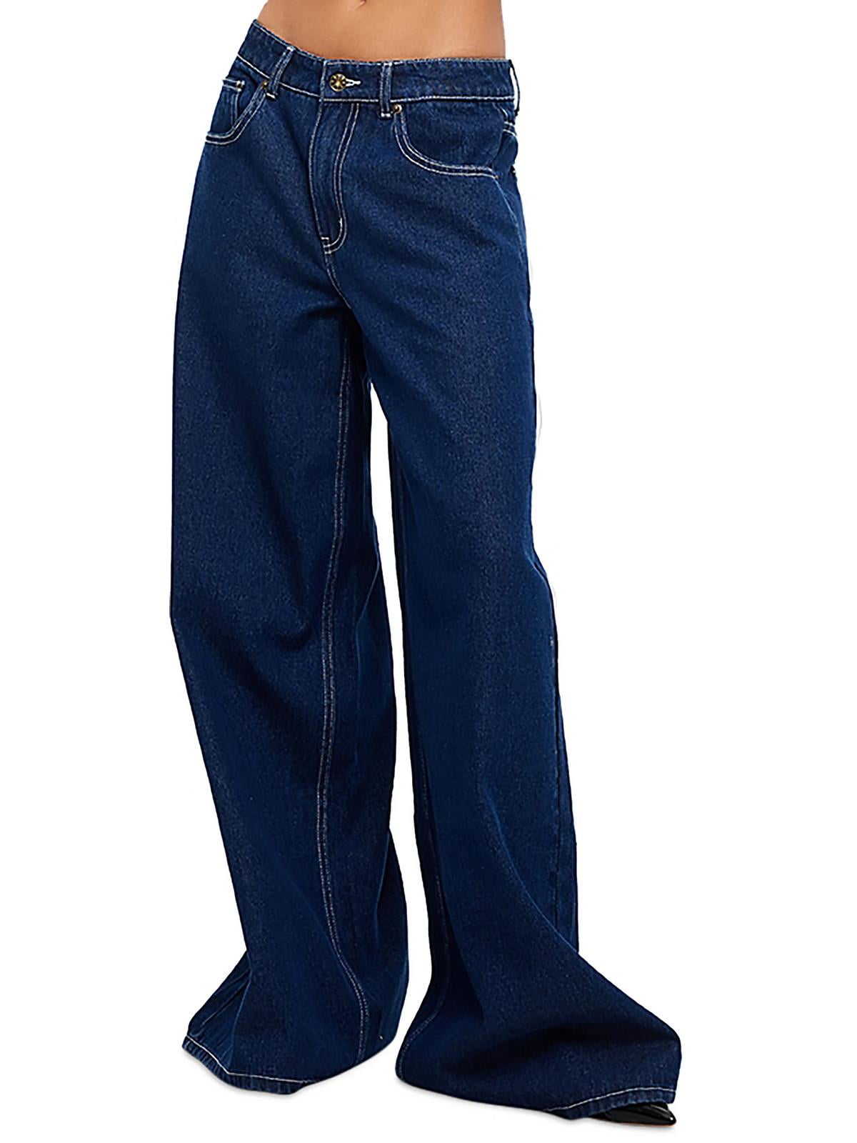 Lioness Idol Low Rise Wide Leg Jeans Blue Size XS