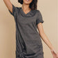 Frankie & Pop Women's Odell Knotted Stretchy Light Mini Dress Pool Coverup Gray Size Small