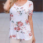 Frankie & Pop Women's V Neck casual country graphic beach Tops White Size Medium