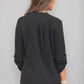 Frankie & Pop Women's Spring Long Sleeve Button Detail Lightweight Dressy Chiffon Beauty Blouse Black Size Small