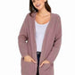 Frankie & Pop Women's Long Sleeve  Front Pocket Cardigan Pink Size Small