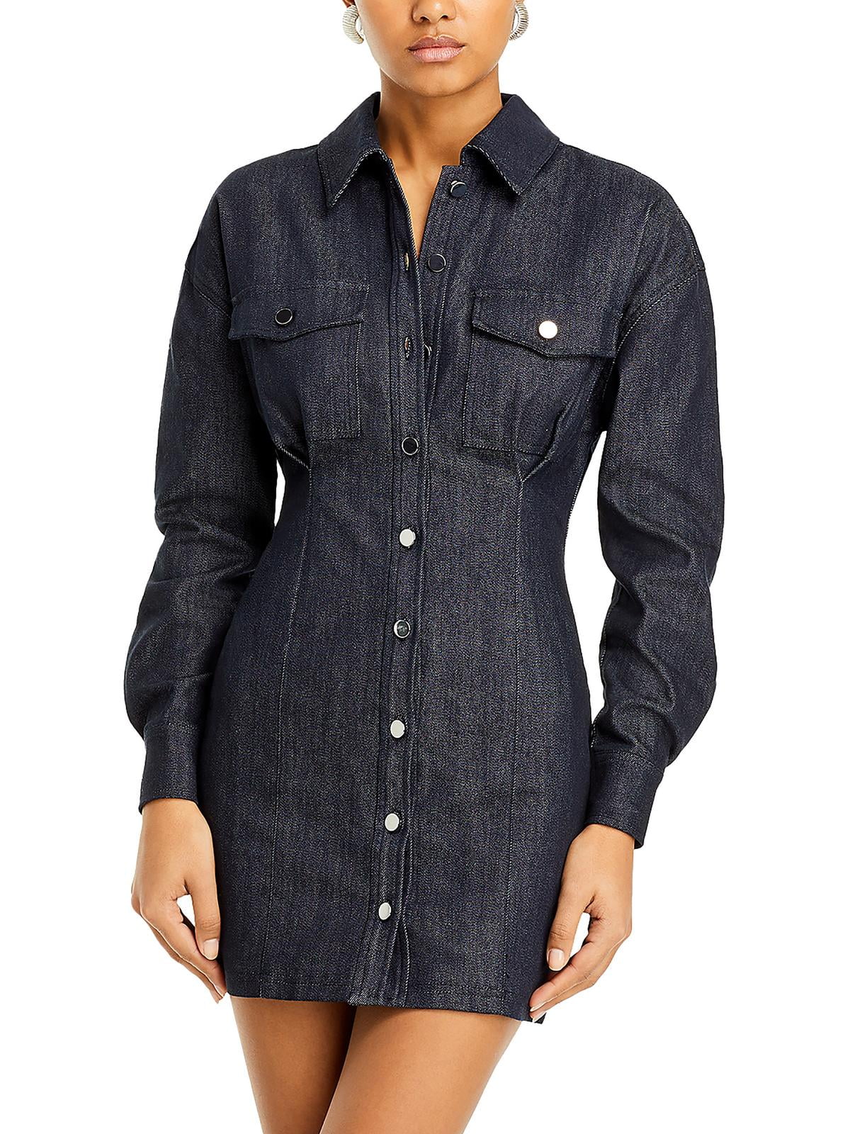 line and dot Mora Button-Down Dress Gray Size Small