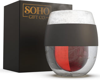 Unique Gift Idea for Wine Lover, Stemless Frozen Wine Glass - Insulated Chiller Freezer Cup- Double Wall (8.5oz)